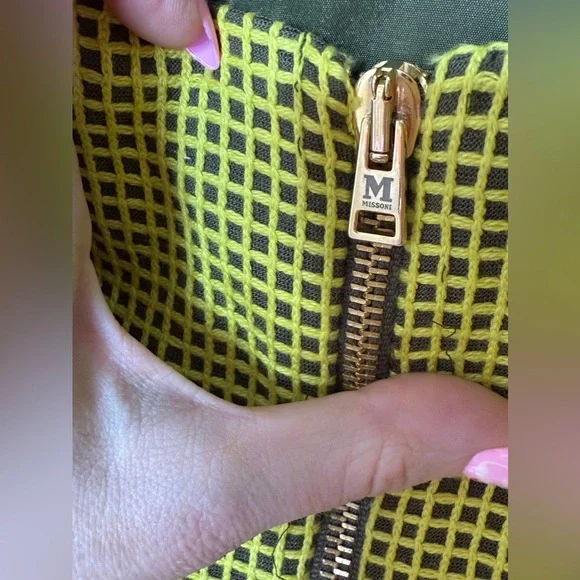 Missoni - Green Checkered Print Dress - Crossback Detail - size 6 - Beautiful - Picture 6 of 16